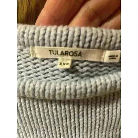 Tularosa Revolve Ribbed Ruffle Sweater Baby Blue Size XXS/XS/S - Picture 5 of 8